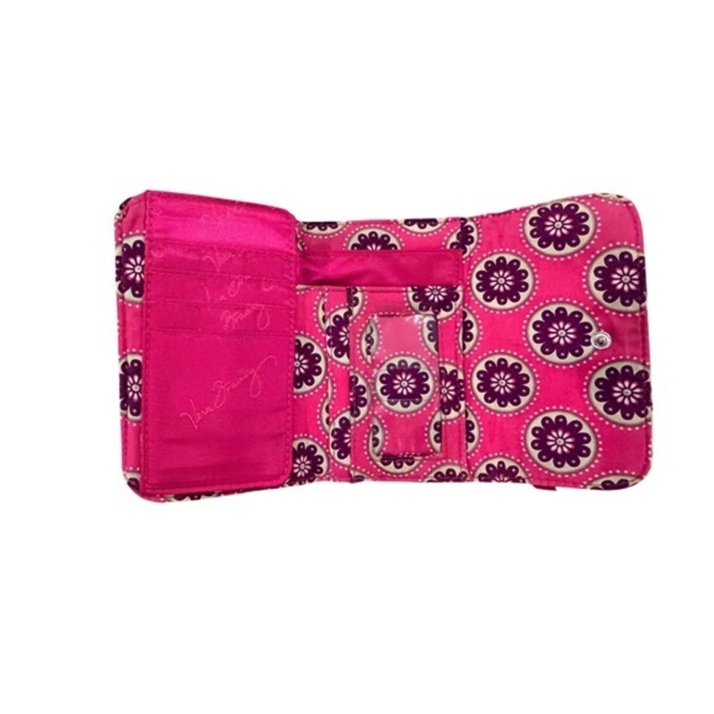 Vera Bradley Pink Purple Floral Paisley Quilted Cotton Trifold - Picture 3 of 3